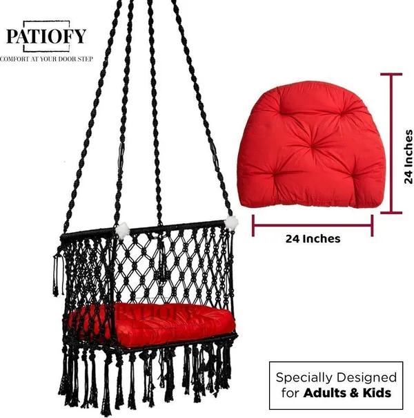 Black_And_Red_Premium_And_Handcrafted_Cotton_Hammock_Swing_For_Home