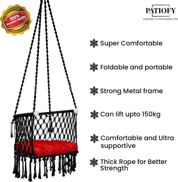 Black_And_Red_Premium_And_Handcrafted_Cotton_Hammock_Swing_For_Home