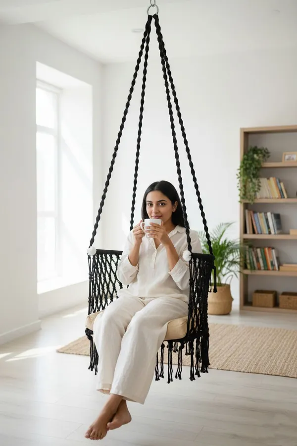 Black_And_Gold_Premium_And_Handcrafted_Cotton_Hammock_Swing_For_Home