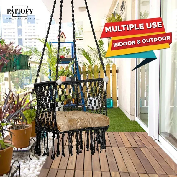 Black_And_Gold_Premium_And_Handcrafted_Cotton_Hammock_Swing_For_Home