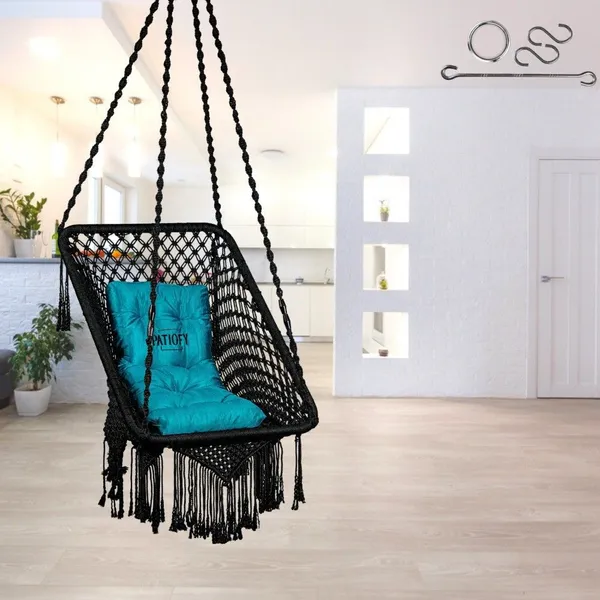 Black_And_Blue_Premium_And_Handcrafted_Cotton_Hammock_Swing_For_Home