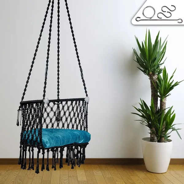 Black_Premium_And_Handcrafted_Cotton_Hammock_Swing_For_Home