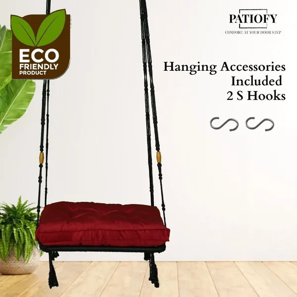 Red_And_Black_Premium_And_Handcrafted_Polyester_Hammock_Swing_For_Home