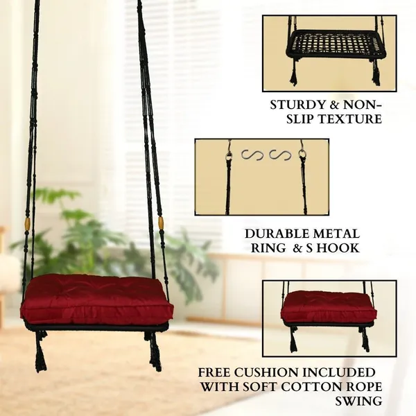 Red_And_Black_Premium_And_Handcrafted_Polyester_Hammock_Swing_For_Home