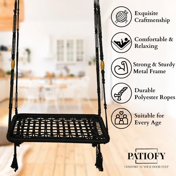Red_And_Black_Premium_And_Handcrafted_Polyester_Hammock_Swing_For_Home