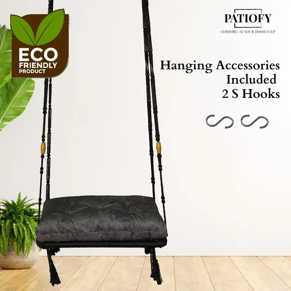 Grey_And_Black_Premium_And_Handcrafted_Polyester_Hammock_Swing_For_Home