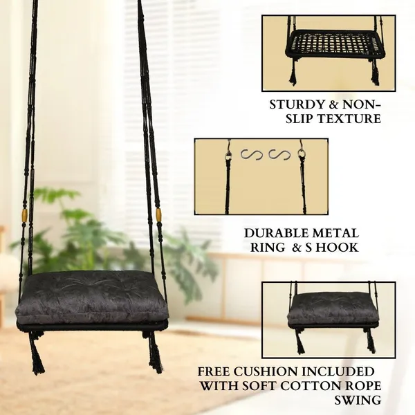 Grey_And_Black_Premium_And_Handcrafted_Polyester_Hammock_Swing_For_Home