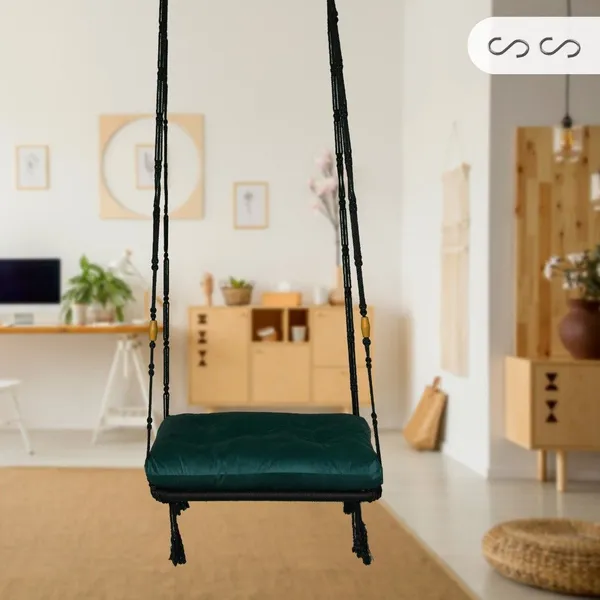 Green_And_Black_Premium_And_Handcrafted_Polyester_Hammock_Swing_For_Home