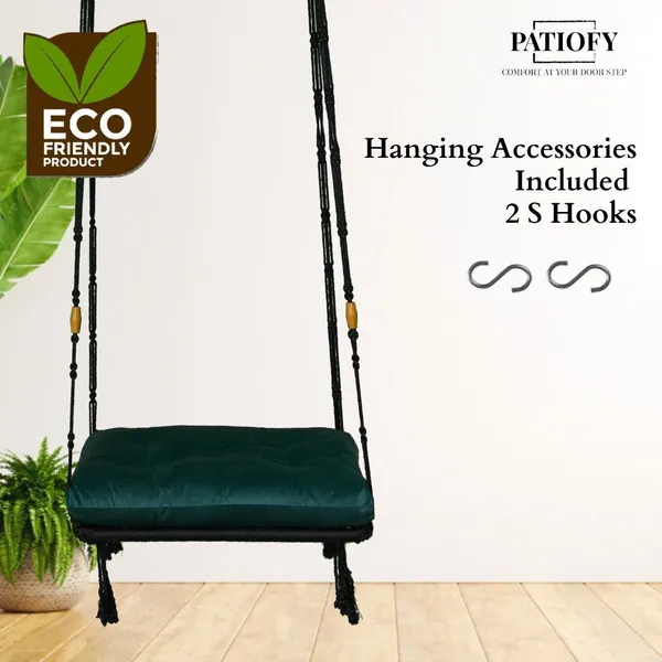 Green_And_Black_Premium_And_Handcrafted_Polyester_Hammock_Swing_For_Home