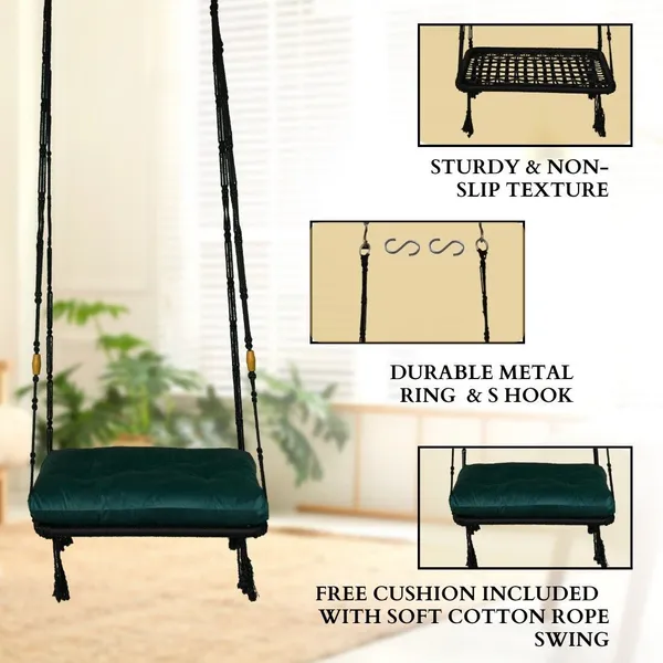 Green_And_Black_Premium_And_Handcrafted_Polyester_Hammock_Swing_For_Home
