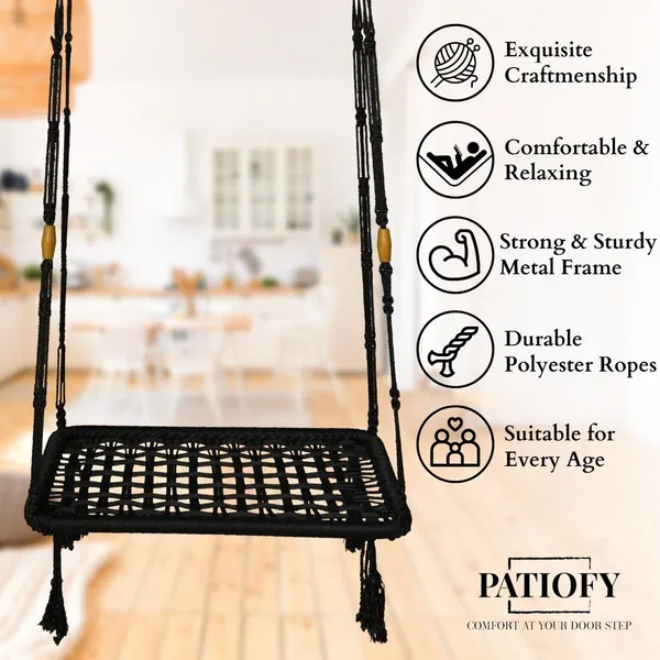 Green_And_Black_Premium_And_Handcrafted_Polyester_Hammock_Swing_For_Home
