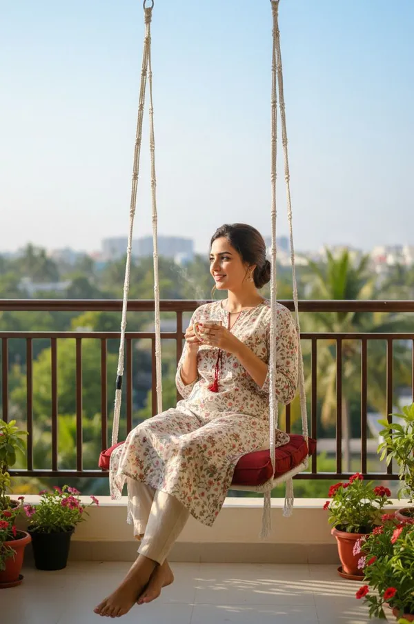 Silver_And_Red_Premium_And_Handcrafted_Polyester_Hammock_Swing_For_Home