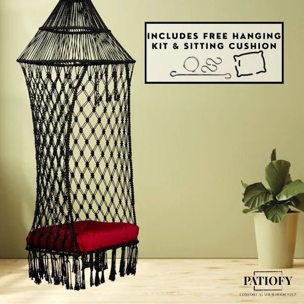 Black_Premium_And_Handcrafted_Polyester_Hammock_Swing_For_Home
