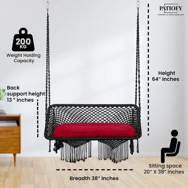 Maroon_And_Black_Premium_And_Handcrafted_Polyester_Hammock_Swing_For_Home