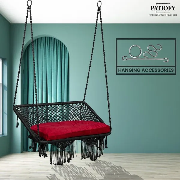 Maroon_And_Black_Premium_And_Handcrafted_Polyester_Hammock_Swing_For_Home