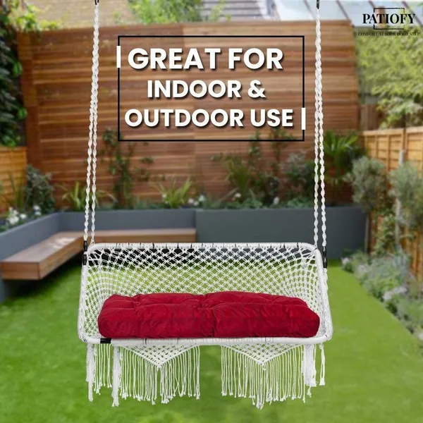 White_Premium_And_Handcrafted_Polyester_Hammock_Swing_For_Home