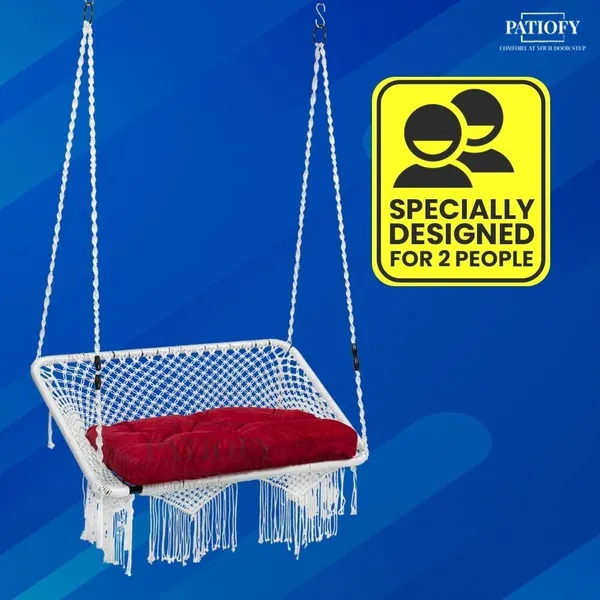 White_Premium_And_Handcrafted_Polyester_Hammock_Swing_For_Home