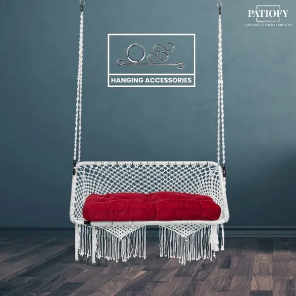 White_Premium_And_Handcrafted_Polyester_Hammock_Swing_For_Home