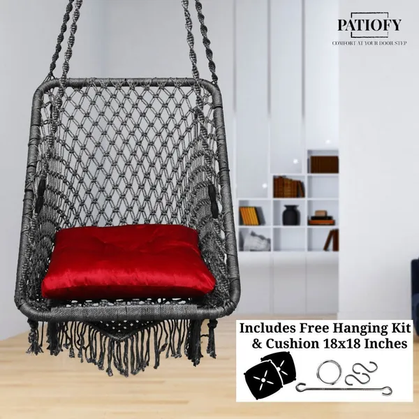 Grey_Premium_And_Handcrafted_Polyester_Hammock_Swing_For_Home