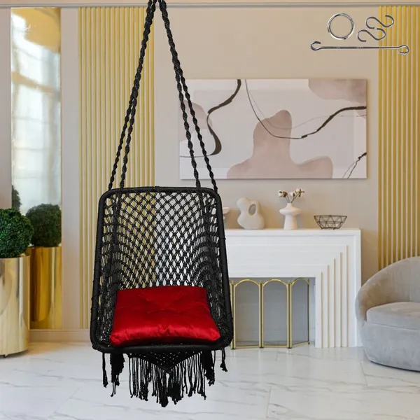 Red_And_Black_Premium_And_Handcrafted_Polyester_Hammock_Swing_For_Home