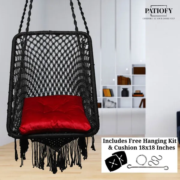 Red_And_Black_Premium_And_Handcrafted_Polyester_Hammock_Swing_For_Home