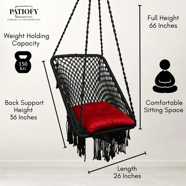 Red_And_Black_Premium_And_Handcrafted_Polyester_Hammock_Swing_For_Home