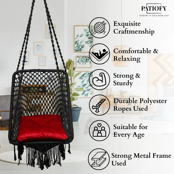 Red_And_Black_Premium_And_Handcrafted_Polyester_Hammock_Swing_For_Home