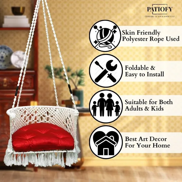 Red_And_White_Premium_And_Handcrafted_Polyester_Hammock_Swing_For_Home