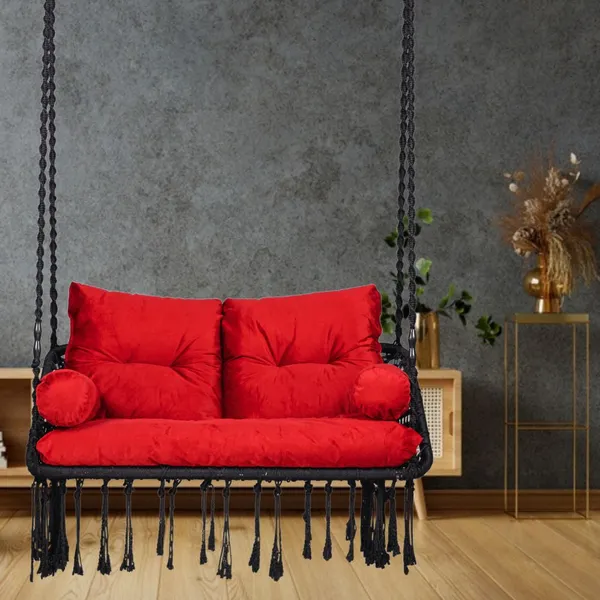 Red_And_Black_Premium_And_Handcrafted_Polyester_Hammock_Swing_For_Home