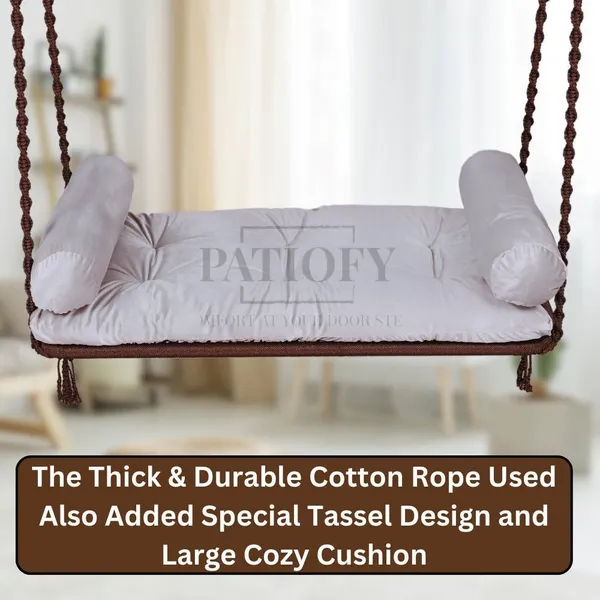 Grey_And_Brown_Premium_And_Handcrafted_Polyester_Hammock_Swing_For_Home