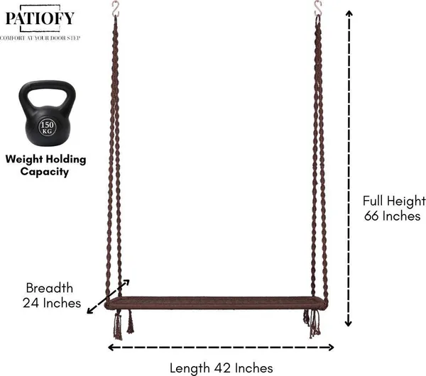 Grey_And_Brown_Premium_And_Handcrafted_Polyester_Hammock_Swing_For_Home