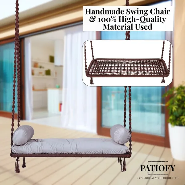 Grey_And_Brown_Premium_And_Handcrafted_Polyester_Hammock_Swing_For_Home