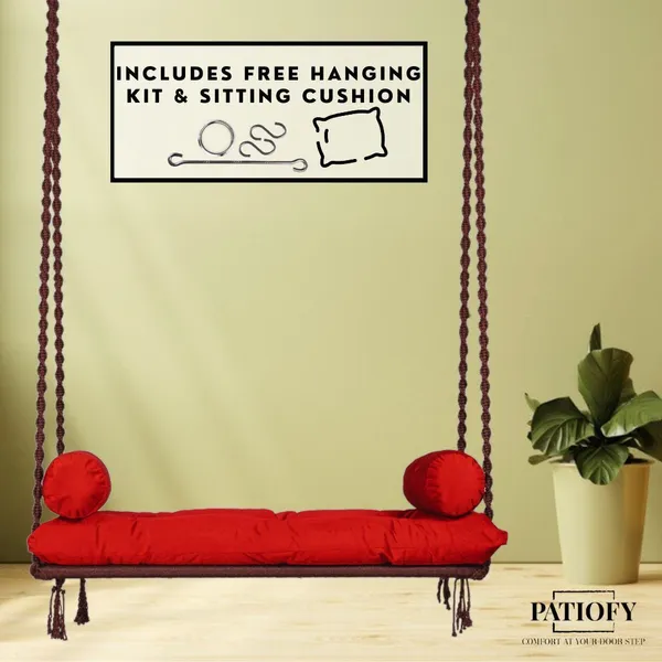 Red_And_Brown_Premium_And_Handcrafted_Polyester_Hammock_Swing_For_Home