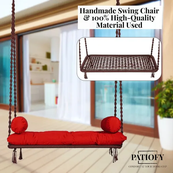 Red_And_Brown_Premium_And_Handcrafted_Polyester_Hammock_Swing_For_Home