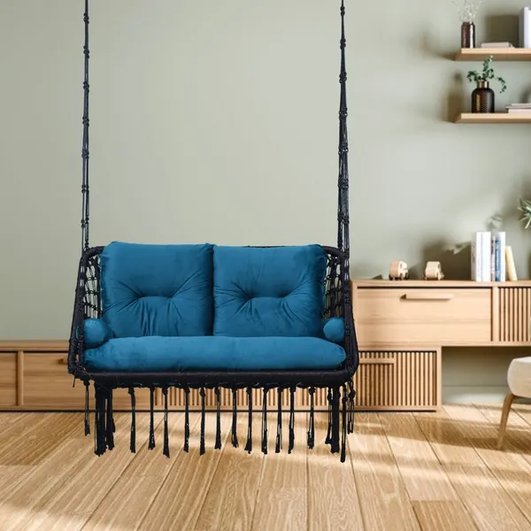 Green_And_Black_Premium_And_Handcrafted_Polyester_Hammock_Swing_For_Home