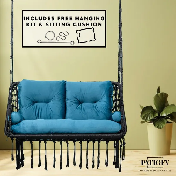 Green_And_Black_Premium_And_Handcrafted_Polyester_Hammock_Swing_For_Home