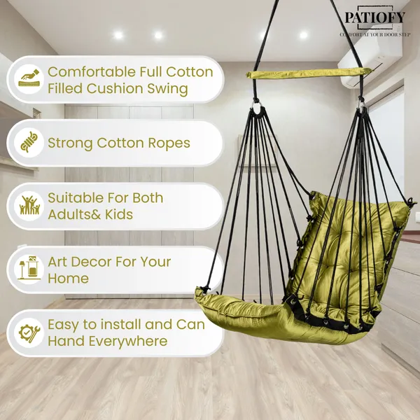 Green_Premium_And_Handcrafted_Cotton_Hammock_Swing_For_Home