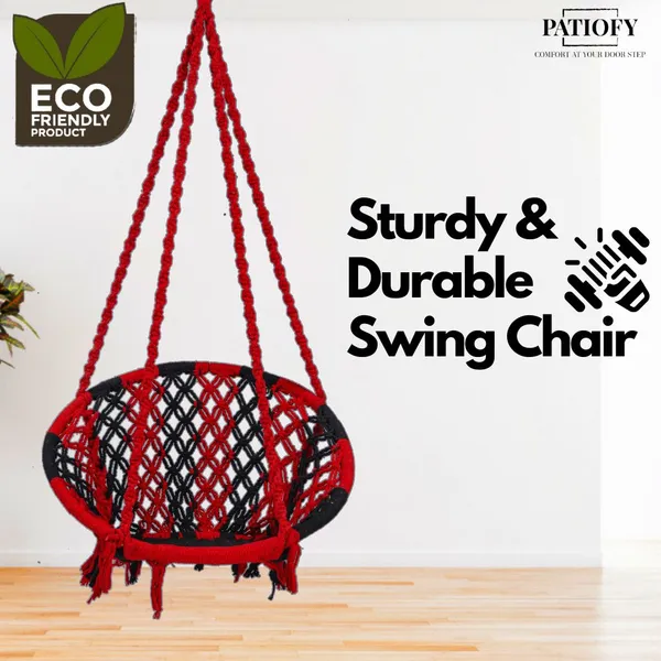 Red_And_Black_Premium_And_Handcrafted_Cotton_Hammock_Swing_For_Home
