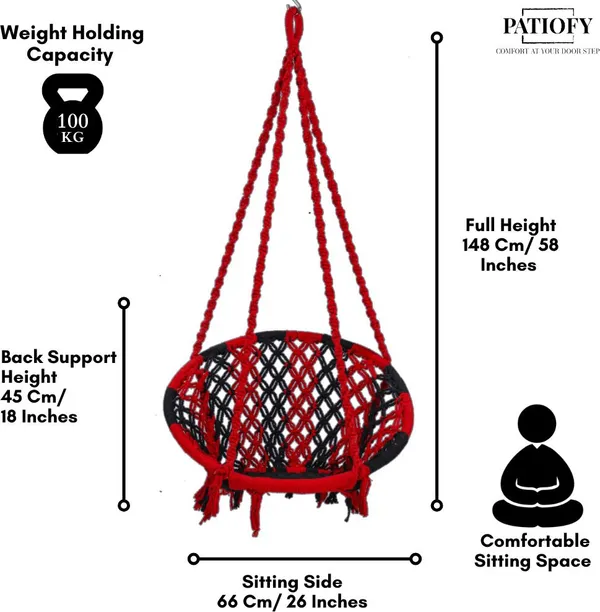 Red_And_Black_Premium_And_Handcrafted_Cotton_Hammock_Swing_For_Home