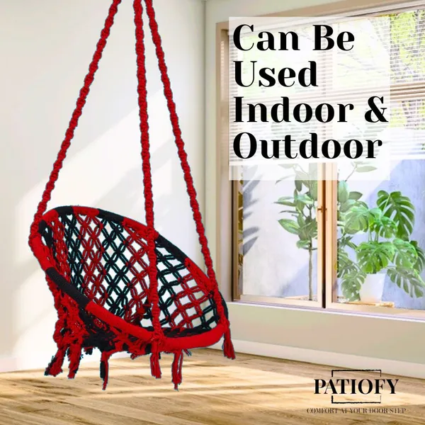 Red_And_Black_Premium_And_Handcrafted_Cotton_Hammock_Swing_For_Home