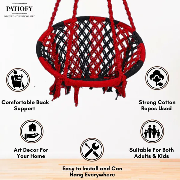 Red_And_Black_Premium_And_Handcrafted_Cotton_Hammock_Swing_For_Home