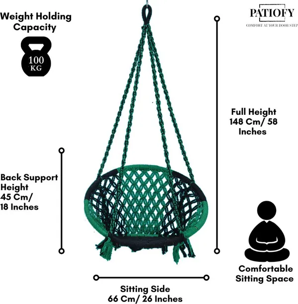 Green_And_Black_Premium_And_Handcrafted_Cotton_Hammock_Swing_For_Home