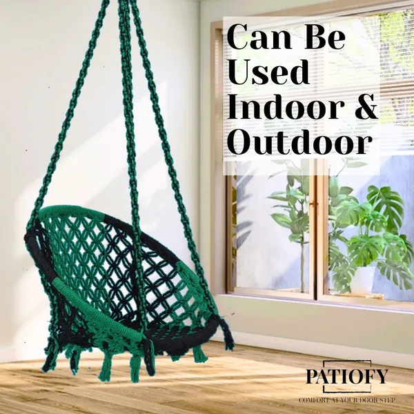 Green_And_Black_Premium_And_Handcrafted_Cotton_Hammock_Swing_For_Home