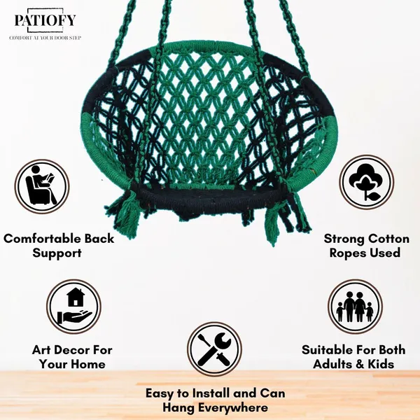 Green_And_Black_Premium_And_Handcrafted_Cotton_Hammock_Swing_For_Home