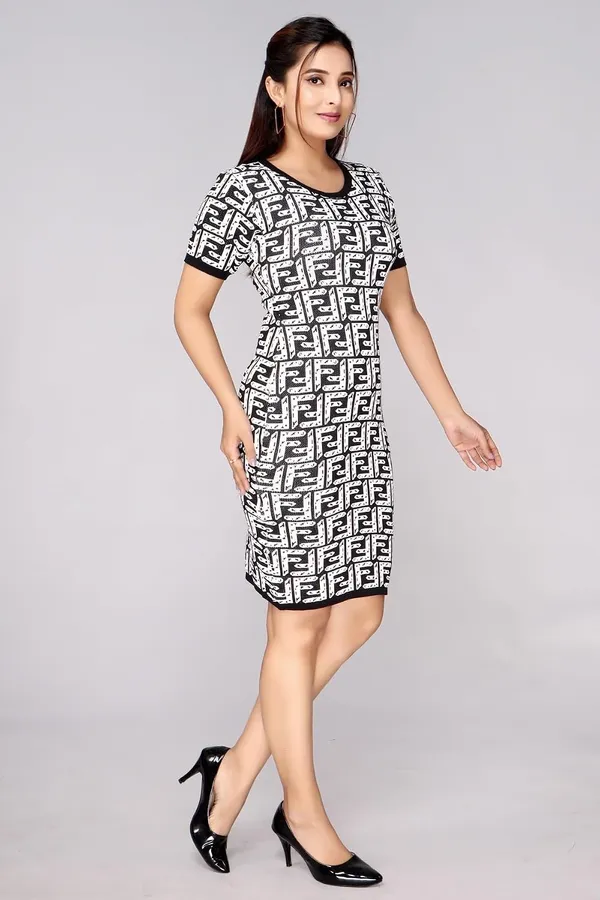 Geometric_Print_Bodycon_Polycotton_Dress