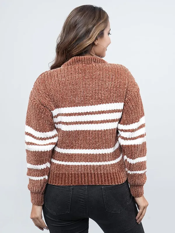 Women_S_Knitted_Striped_Cardigan