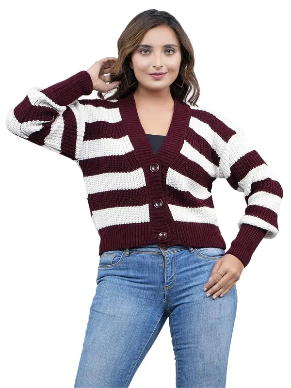 Knitted_V_Neck_Cardigan_For_Women