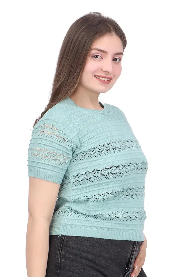 Women_S_Cotton_Blend_Half_Sleeve_Top