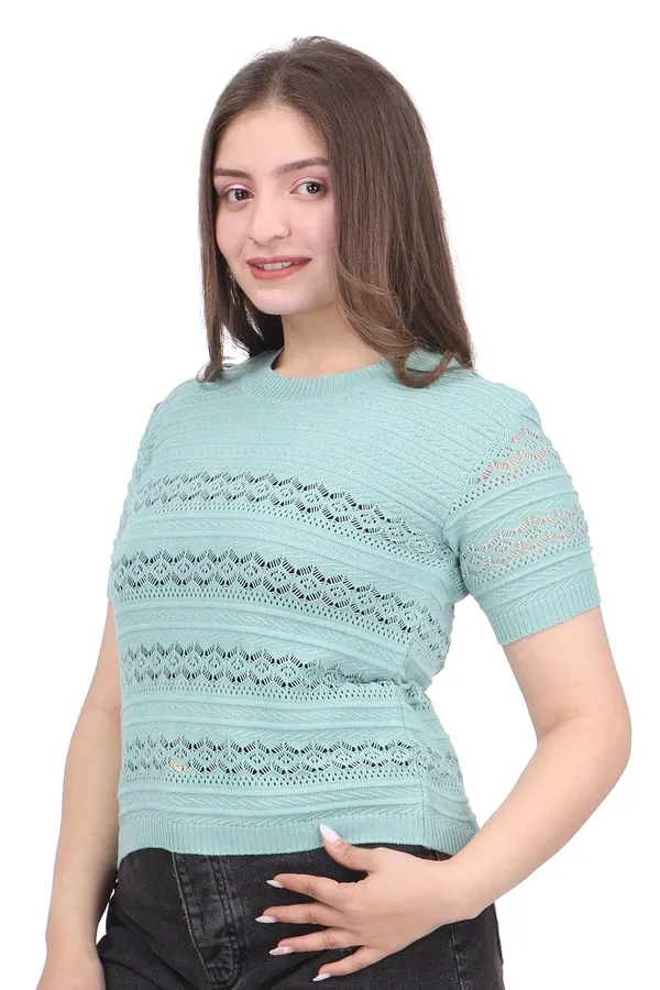 Women_S_Cotton_Blend_Half_Sleeve_Top