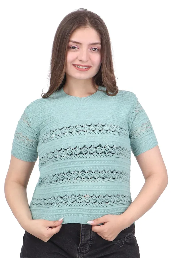 Women_S_Cotton_Blend_Half_Sleeve_Top